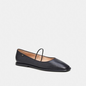 Women Coach Emilia Mary Jane Leather Loafers Black | IN_CH61214