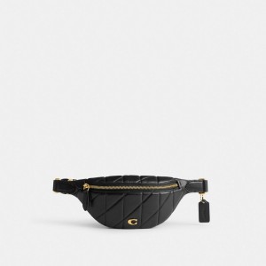 Women Coach Essential Belt With Pillow Quilting Brass Belt Bags Black | IN_CH50866
