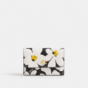 Women Coach Essential Mini Trifold With Floral Print Brass Small Wallets Multicolor | IN_CH23673