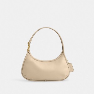 Women Coach Eve Brass Shoulder Bags White | IN_CH77616
