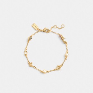 Women Coach Garden Charms Bracelets Gold | IN_CH12125