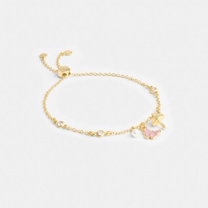 Women Coach Garden Charms Slider Bracelets Gold | IN_CH52975