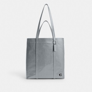 Women Coach Hall 33 Tote Bag Grey Blue | IN_CH42254