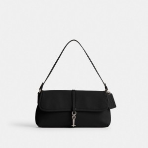 Women Coach Hamptons Shoulder Bags Silver / Black | IN_CH43685