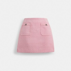 Women Coach Heritage C Tweed Skirt Pink | IN_CH55763