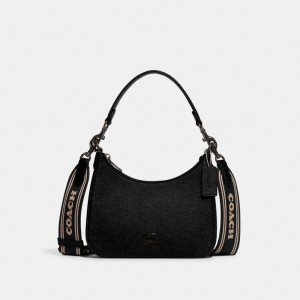 Women Coach Hobo With Signature Crossbody Bags Black | IN_CH10538