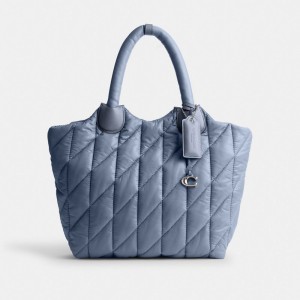 Women Coach Iris Tote Bag Silver / Blue | IN_CH66761