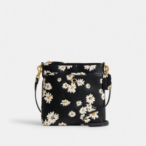 Women Coach Kitt Messenger With Floral Print Brass Crossbody Bags Multicolor | IN_CH79487