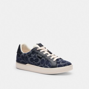 Women Coach Lowline Low Top In Signature Denim Denim Sneakers Blue | IN_CH93824