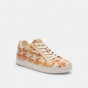 Women Coach Lowline Low Top Neutral Sneakers White / Pink | IN_CH65132