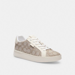 Women Coach Lowline Low Top Stone Sneakers Grey | IN_CH47179