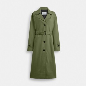 Women Coach Oversized Trench Jackets Green | IN_CH79752