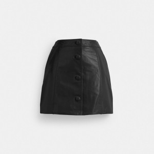 Women Coach Patent Leather Mini Skirt Black | IN_CH75969
