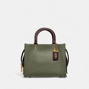 Women Coach Rogue 25 In Regenerative Leather Glovetanned Leather Shoulder Bags Green / Orange | IN_CH29837
