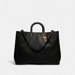Women Coach Rogue 39 In Regenerative Leather Pebble Leather Handbag Black | IN_CH42629