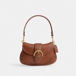 Women Coach Soho In Regenerative Leather Brass Shoulder Bags Brown | IN_CH15574