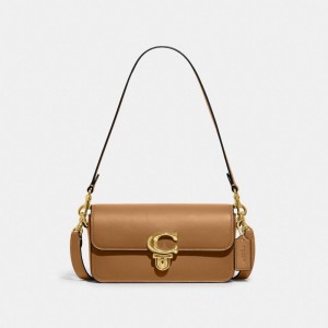 Women Coach Studiouette Glovetanned Leather Crossbody Bags Light Brown | IN_CH78728