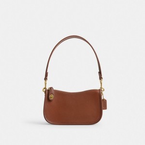 Women Coach Swinger 20 Smooth Leather Shoulder Bags Brown | IN_CH42318