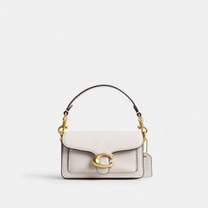 Women Coach Tabby 12 Polished Pebble Leather Crossbody Bags White | IN_CH81491