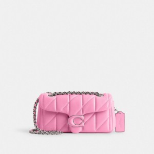 Women Coach Tabby 20 With Quilting Shoulder Bags Silver / Pink | IN_CH76039