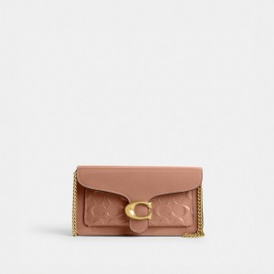 Women Coach Tabby Chain In Signature Leather Patent Leather Crossbody Bags Rose | IN_CH97415