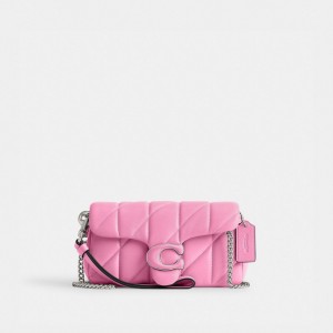 Women Coach Tabby Wristlet With Pillow Quilting Crossbody Bags Silver / Pink | IN_CH98568