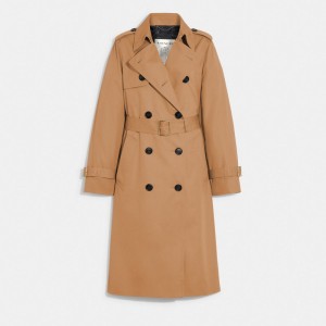 Women Coach Trench Jackets Khaki | IN_CH34461