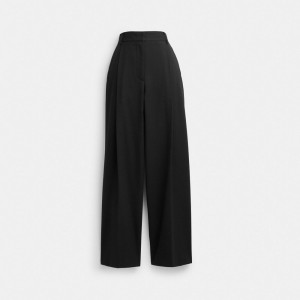 Women Coach Wide Leg Trousers Black | IN_CH78882