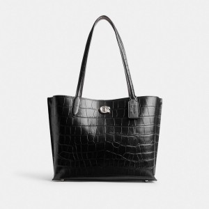 Women Coach Willow Tote Bag Black | IN_CH10109