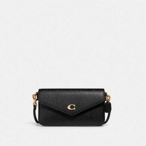 Women Coach Wyn Crossgrain Leather Crossbody Bags Black | IN_CH79706