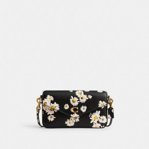 Women Coach Wyn With Floral Print Brass Crossbody Bags Black Multicolor | IN_CH28562